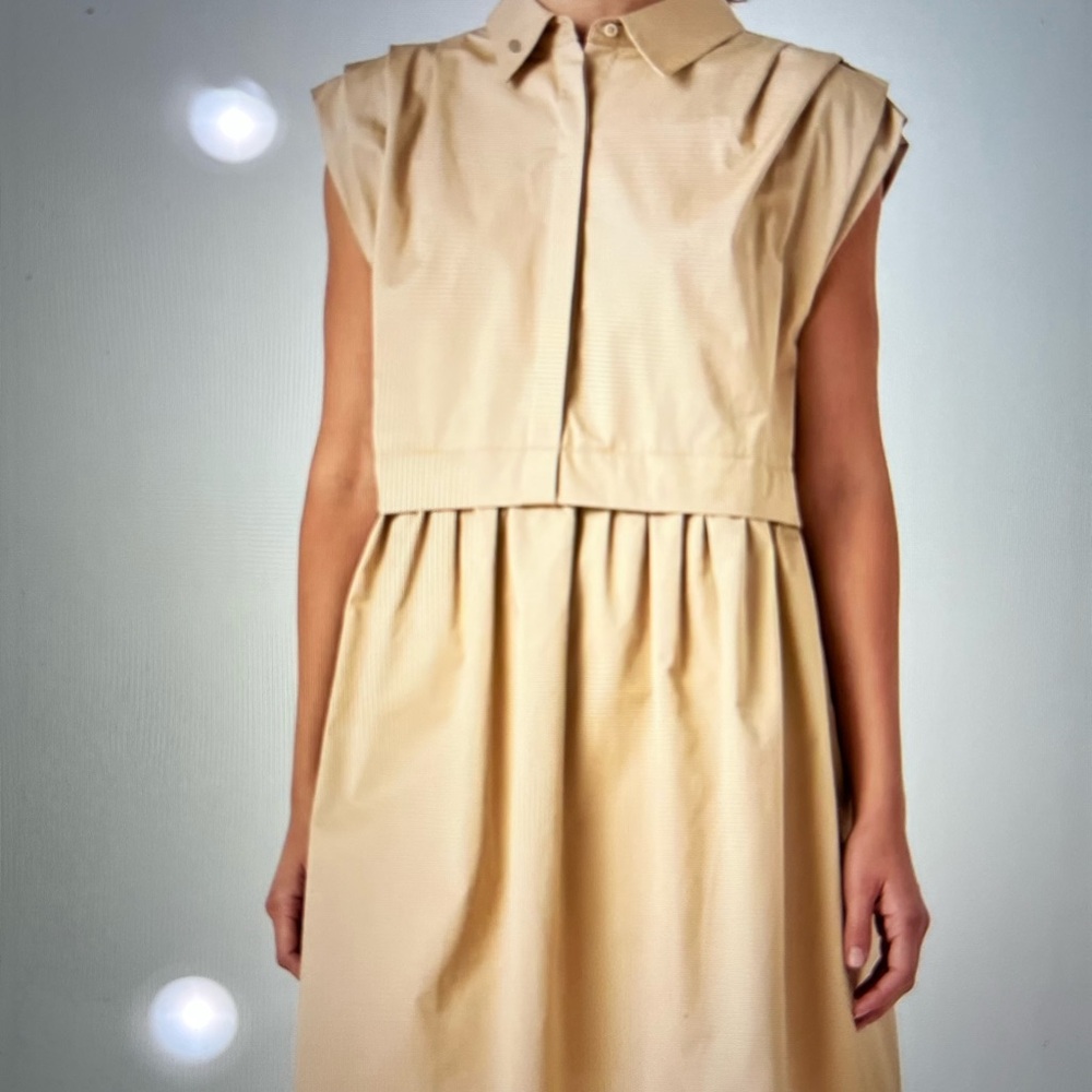 English Factory Tan Sleeveless Midi Dress